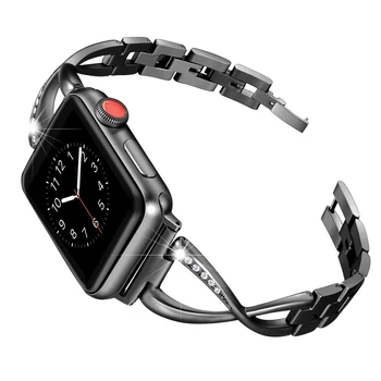 Z nehrdzavejúcej ocele diamond Watchband pre apple hodinky kapela 44 mm 40 mm iwatch série 6 5 4 3 2 1 42 38 mm SE príslušenstvo Náramok na zápästie