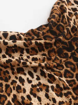 ZAFUL Snakeskin Leopard Tlač Rozparky Horela Cami Šaty Špagety Popruh Ženy Krátke Šaty, Mini Šaty, Sexy Party Dovolenku