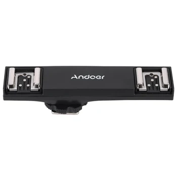 Zahraničných Zásob Andoer Dual Hot Shoe Speedlite Flash Držiak Splitter pre Nikon D750 D7200 D7100 D7000 D800 D810 D600 DSLR Fotoaparát
