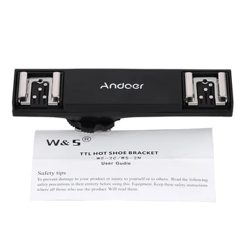 Zahraničných Zásob Andoer Dual Hot Shoe Speedlite Flash Držiak Splitter pre Nikon D750 D7200 D7100 D7000 D800 D810 D600 DSLR Fotoaparát