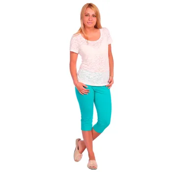 Zelené nohavice ElenaTex Športové legíny dámske krátke nohavice športové legíny pre ženy dámske letné lýtkové