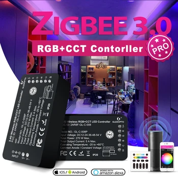 ZigBee 3.0 Pro RGBCCT Smart LED Pásy Radič WiFi APLIKÁCIE Hlasové Ovládanie práce s Amazon Echo Plus SmartThings RF