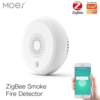 Zigbee Smart Dymový Požiarny Senzor Detektora domáci Bezpečnostný Systém, napájaná Batériou Alarm Bezdrôtový Inteligentný Život Tuya App Control
