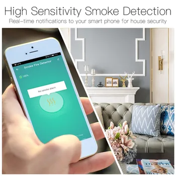 Zigbee Smart Dymový Požiarny Senzor Detektora domáci Bezpečnostný Systém, napájaná Batériou Alarm Bezdrôtový Inteligentný Život Tuya App Control