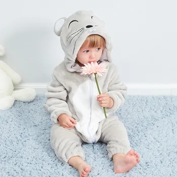 Zimné New Born Detské Oblečenie Romper Dieťa Jumpsuit Zvierat S Kapucňou Pyžamo Krava Panda Kostým Chlapci Dievčatá Trakmi, Dojčenské Oblečenie