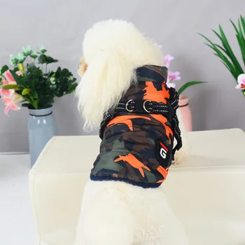 Zimné Psa Postroj Vesta Bunda Chihuahua Oblečenie Teplé Oblečenie Pre Psy, Pre Malé A Stredné Psy Kamufláž Vetru Šteňa Pug Kabát