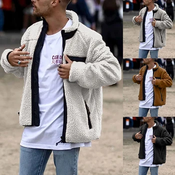 Zimné pánske Polar Fleece Hrubé Teplé Bundy Premium Voľné Streetwear Módy Muž Bunda, Sveter pánske Oblečenie Bunda