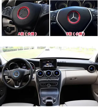 Zliatina hliníka Styling volante Vozidla nálepkou krúžok dekorácie Výbava 3D Pre Mercedes-Benz A B E S CLA CLS GLE GLA GLK Sklo