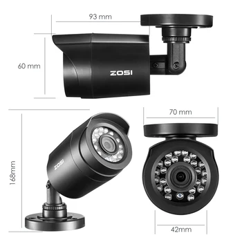 ZOSI 4pcs/veľa 1080P HD-TVI 2MP Bezpečnostné CCTV Kamera ,65ft Nočné Videnie ,Vonkajší Whetherproof Dohľadu Fotoaparát Kit