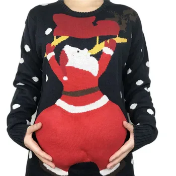 Zábavné, Roztomilé Veľký Zadok Santa Claus Škaredé Vianočné Svetre pre Mužov a Ženy, Odflaknuty Hippie Santa Vianočné Pulóver Jumper Plus Veľkosť S-XL