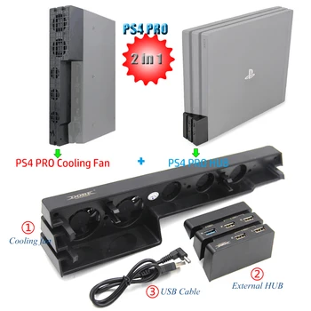 Základná Podpora pre Sony Playstation Play Station PS 4 PS4 Pro Stojan Kontrolu Chladnejšie Chladiaci Ventilátor Herné Konzoly, USB Hub, Príslušenstvo