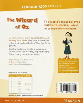Úroveň 3: Čarodejník z krajiny Oz, Detstva dar Deťom čítal Knihu, činnosť knihy, ELT, anglický Deti Čitatelia,