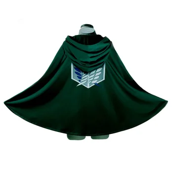 Útok na Titan Cosplay Kostýmy Levi Ackermana V Skautingu Légie Wings of Liberty Zelená Čierna s Kapucňou Cape Plášť Masky, Rekvizity
