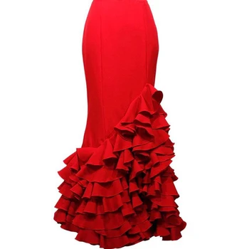 Červené Dlhé Sukne Námornícka Modrá Dĺžka Podlahy Formálne Večer Prom Party Sukne Záhybov jupe femme 2019