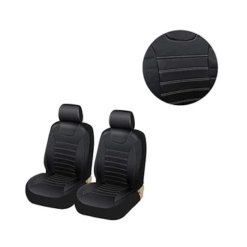 Čierne Luxusné PU Kožené autosedačky Kryty Airbagov, Kompatibilné Univerzálne vhodné pre Všetky Auta SUV UAZ Truck Mäkké autosedačky Protector