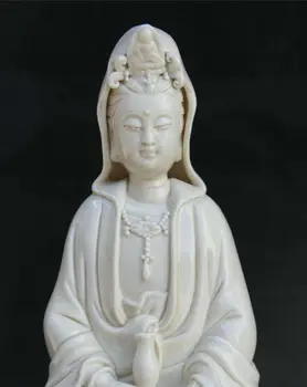 Čínsky Dehua Biely Porcelán Posvätné Guan Yin Kwan-yin Váza Socha Bohyne 27 cm