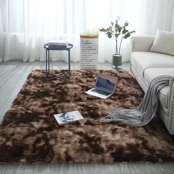 Šifrovanie hustý koberec Spálňa plyšové nočné koberec obývacej izbe, konferenčný stolík mat gradient hrubé podlahy koberec, mäkká deka