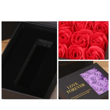 Šperky Box Valentína Mydlo Rose Náhrdelník Krúžok Darčeka Šperky Box Valentines Day Mydlo Rose Náhrdelník Krúžok Darčekovej krabičke