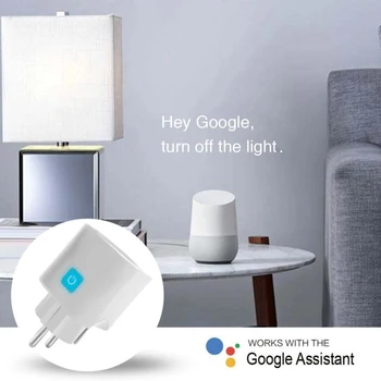 Štandardné 10A EÚ Smart Wifi Konektor Napájania, Monitor, Smart Zásuvky Zásuvky Pracuje S Amazon Echo Domovská stránka Google Alexa Ovládanie Hlasom