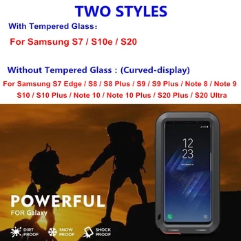 Ťažká puzdro pre Samsung Galaxy Note 20 Ultra S20 S8 S9 S10 Plus S10e S7 Poznámka 10 Plus Shockproof Silikónový ochranný Kryt