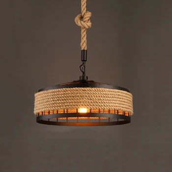 Železné lano Amerického priemyslu loft luster tvorivé svetlometu Reštaurácia, Bar, Kaviareň svetlo jedáleň prívesok lampa droplight