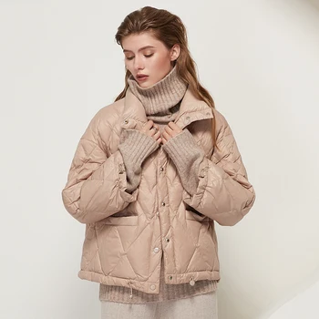 Ženské nadol bunda zimné kabáty 2020 Čalúnená teplé novú verziu krátke módne hrubé oblečenie kačica