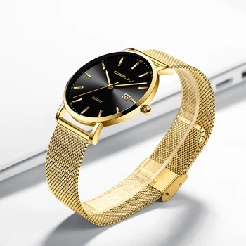 Ženy Hodinky Vodotesné CRRJU Top Značky Luxusné Zlaté Dámske Náramkové hodinky z Nerezovej Ocele Kapela Klasické Náramok Žena Hodiny 2020