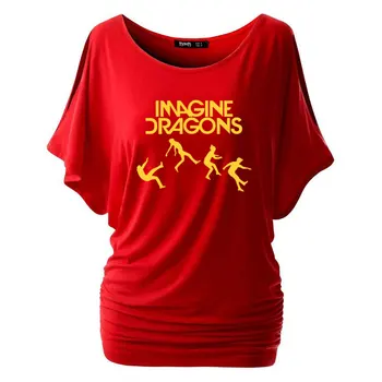 Ženy T-shirt IMAGINE DRAGONS, T Košele Bavlna Bežné Vtipné Tričko Pre Lady Krátky Rukáv Žena Topy Tee Lumbálna T-shirts