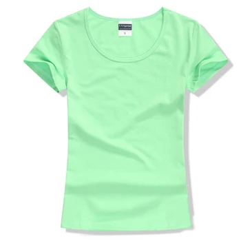 Ženy t-tričko Krátky Rukáv Bavlna tee topy pre ženy, jednofarebné O-krku letné tričko značky oblečenie dievča, t shirt lycra oblečenie