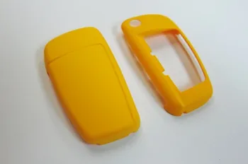 Žltá Diaľkové Flip Tlačidlo Krytu Prípade, že Kože Shell Spp Fob Ochranu Trupu S Riadku pre Audi A3, A4 A6, Q5 Q7, TT R8